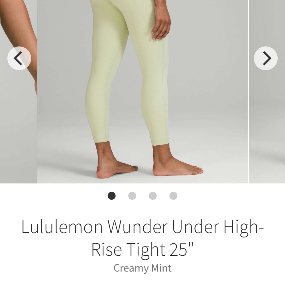 Lululemon Wunder Unders, Creamy Mint High-Rise Tights, Size 10